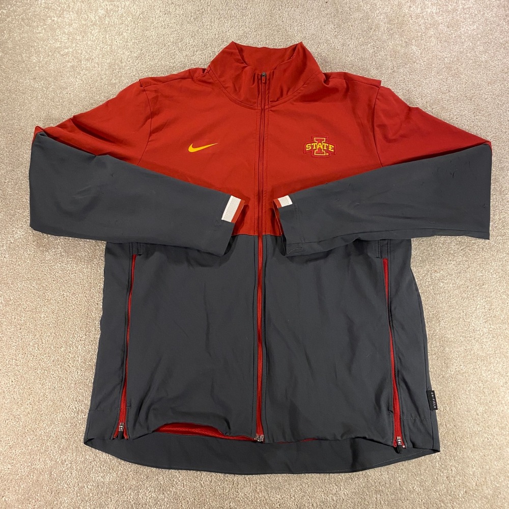 Nike Iowa State Cyclones Jacket Mens Medium Red Grey Dri-FIT On-Field CQ5940-698